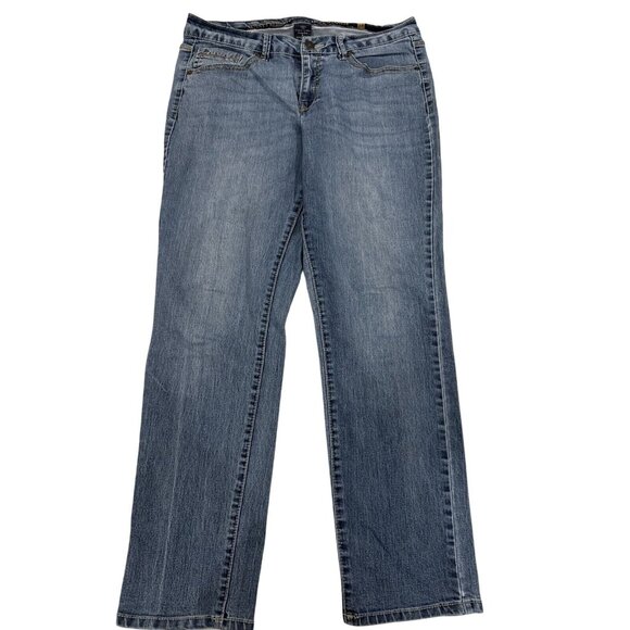 Faded Glory Women's Mid-Rise Straight Leg Blue Jeans Size 16 - Picture 1 of 9
